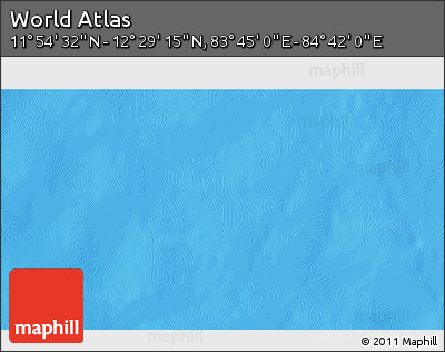 Physical 3D Map of the Area around 12° 11' 54" N, 84° 13' 29" E
