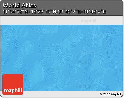 Physical 3D Map of the Area around 12° 11' 54" N, 84° 13' 29" E