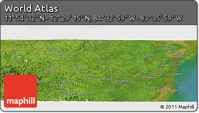 Satellite Panoramic Map of the Area around 12° 11' 54" N, 84° 4' 29" W