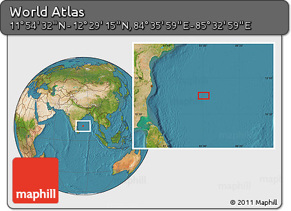 Satellite Location Map of the Area around 12° 11' 54" N, 85° 4' 29" E