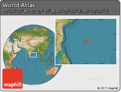 Satellite Location Map of the Area around 12° 11' 54" N, 85° 4' 29" E