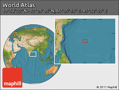 Satellite Location Map of the Area around 12° 11' 54" N, 85° 4' 29" E