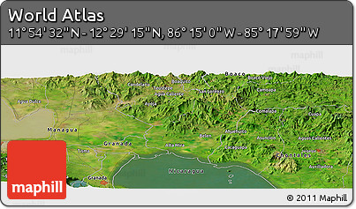 Satellite Panoramic Map of the Area around 12° 11' 54" N, 85° 46' 30" W