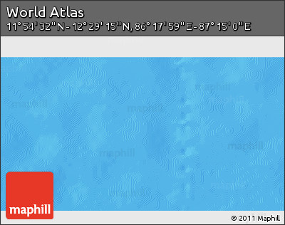 Physical 3D Map of the Area around 12° 11' 54" N, 86° 46' 30" E