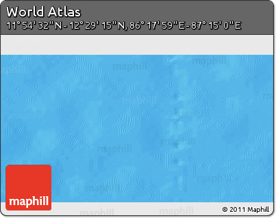 Physical 3D Map of the Area around 12° 11' 54" N, 86° 46' 30" E