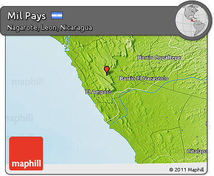 Physical 3D Map of Mil Pays