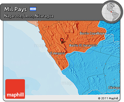 Political 3D Map of Mil Pays