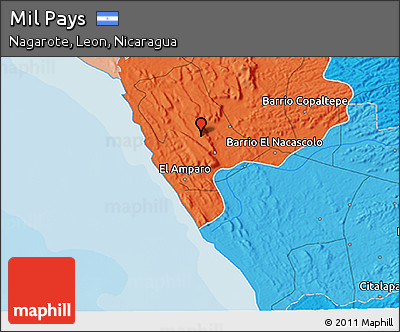 Political 3D Map of Mil Pays