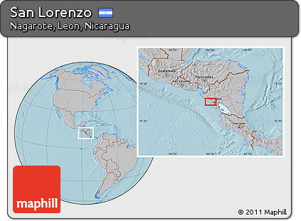 Gray Location Map of San Lorenzo, hill shading