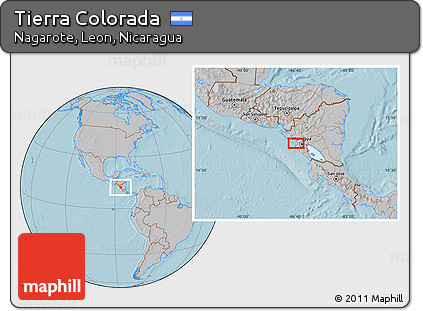 Gray Location Map of Tierra Colorada, hill shading