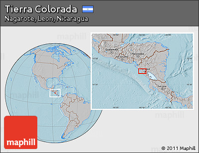 Gray Location Map of Tierra Colorada, hill shading