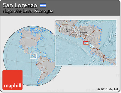 Gray Location Map of San Lorenzo, hill shading