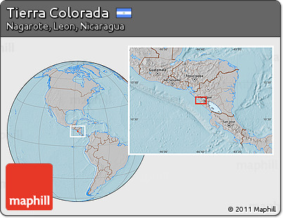 Gray Location Map of Tierra Colorada, hill shading