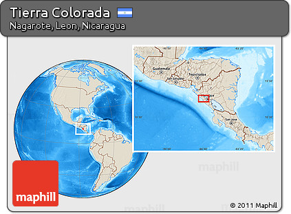 Shaded Relief Location Map of Tierra Colorada
