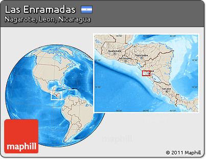 Shaded Relief Location Map of Las Enramadas