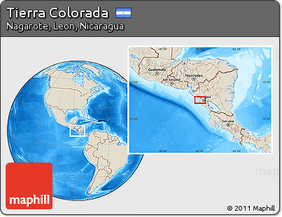Shaded Relief Location Map of Tierra Colorada