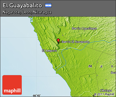 Physical Map of El Guayabalito