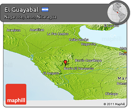 Physical Panoramic Map of El Guayabal