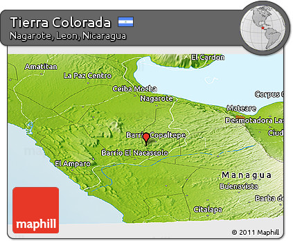 Physical Panoramic Map of Tierra Colorada
