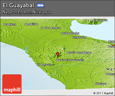 Physical Panoramic Map of El Guayabal