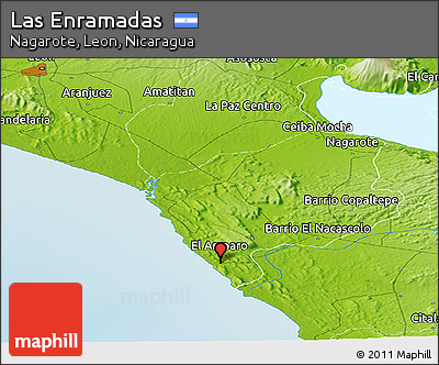 Physical Panoramic Map of Las Enramadas