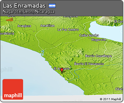 Physical Panoramic Map of Las Enramadas