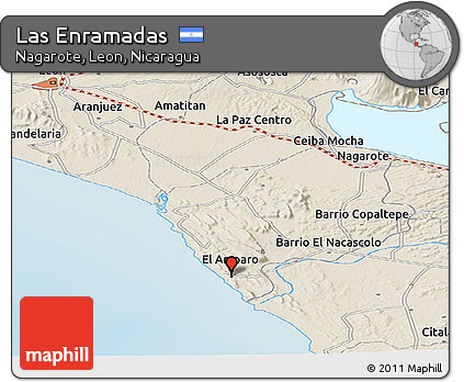 Shaded Relief Panoramic Map of Las Enramadas