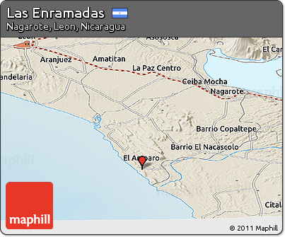 Shaded Relief Panoramic Map of Las Enramadas