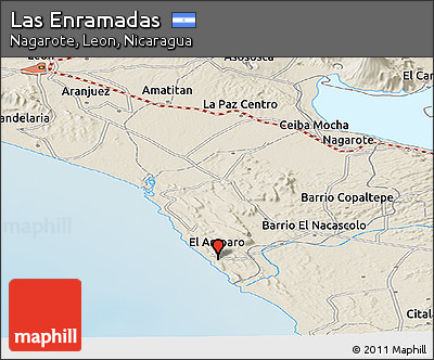 Shaded Relief Panoramic Map of Las Enramadas