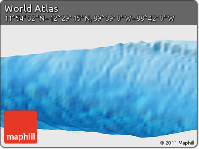 Shaded Relief Panoramic Map of the Area around 12° 11' 54" N, 89° 10' 30" W