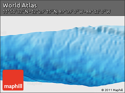 Shaded Relief Panoramic Map of the Area around 12° 11' 54" N, 89° 10' 30" W