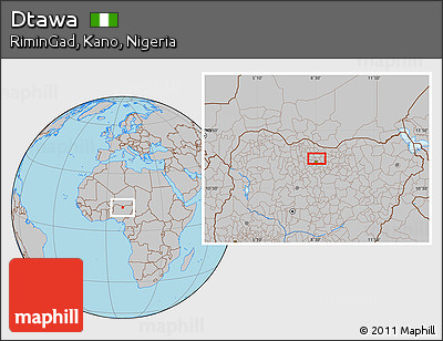 Gray Location Map of Dtawa