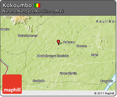 Physical 3D Map of Kokoumbo
