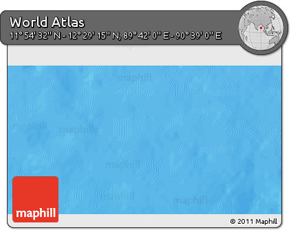 Physical 3D Map of the Area around 12° 11' 54" N, 90° 10' 30" E
