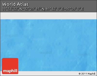 Physical 3D Map of the Area around 12° 11' 54" N, 90° 10' 30" E