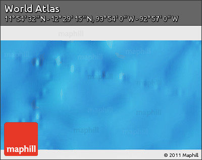 Physical 3D Map of the Area around 12° 11' 54" N, 93° 25' 30" W