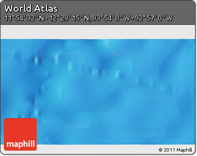Physical 3D Map of the Area around 12° 11' 54" N, 93° 25' 30" W