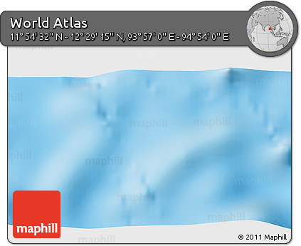 Shaded Relief 3D Map of the Area around 12° 11' 54" N, 94° 25' 30" E