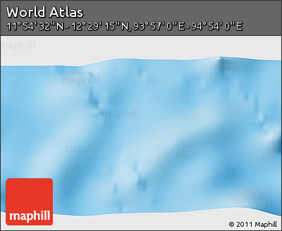 Shaded Relief 3D Map of the Area around 12° 11' 54" N, 94° 25' 30" E