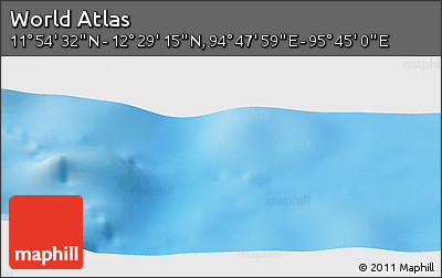 Physical Panoramic Map of the Area around 12° 11' 54" N, 95° 16' 30" E