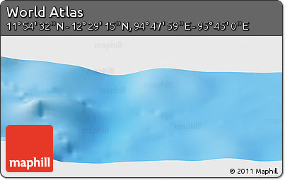 Physical Panoramic Map of the Area around 12° 11' 54" N, 95° 16' 30" E