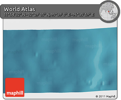Satellite 3D Map of the Area around 12° 11' 54" N, 96° 7' 30" E