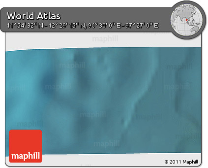 Satellite 3D Map of the Area around 12° 11' 54" N, 96° 58' 29" E