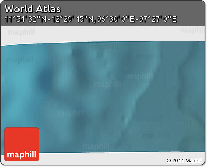 Satellite 3D Map of the Area around 12° 11' 54" N, 96° 58' 29" E