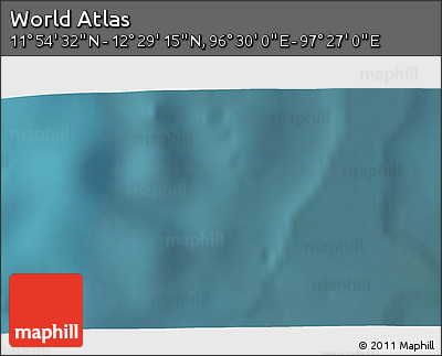 Satellite 3D Map of the Area around 12° 11' 54" N, 96° 58' 29" E