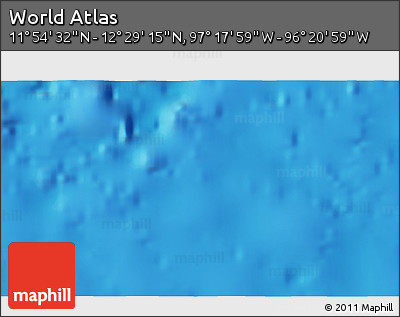 Physical 3D Map of the Area around 12° 11' 54" N, 96° 49' 29" W