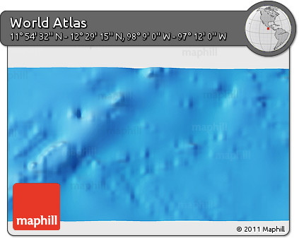 Physical 3D Map of the Area around 12° 11' 54" N, 97° 40' 30" W