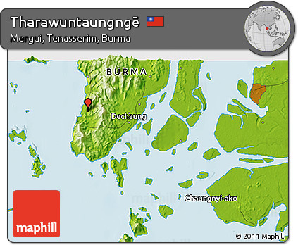 Physical 3D Map of Tharawuntaungngē