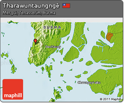 Physical 3D Map of Tharawuntaungngē