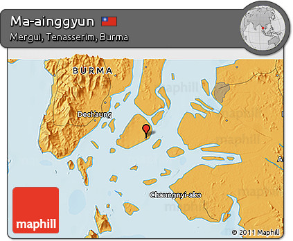 Political 3D Map of Ma-ainggyun